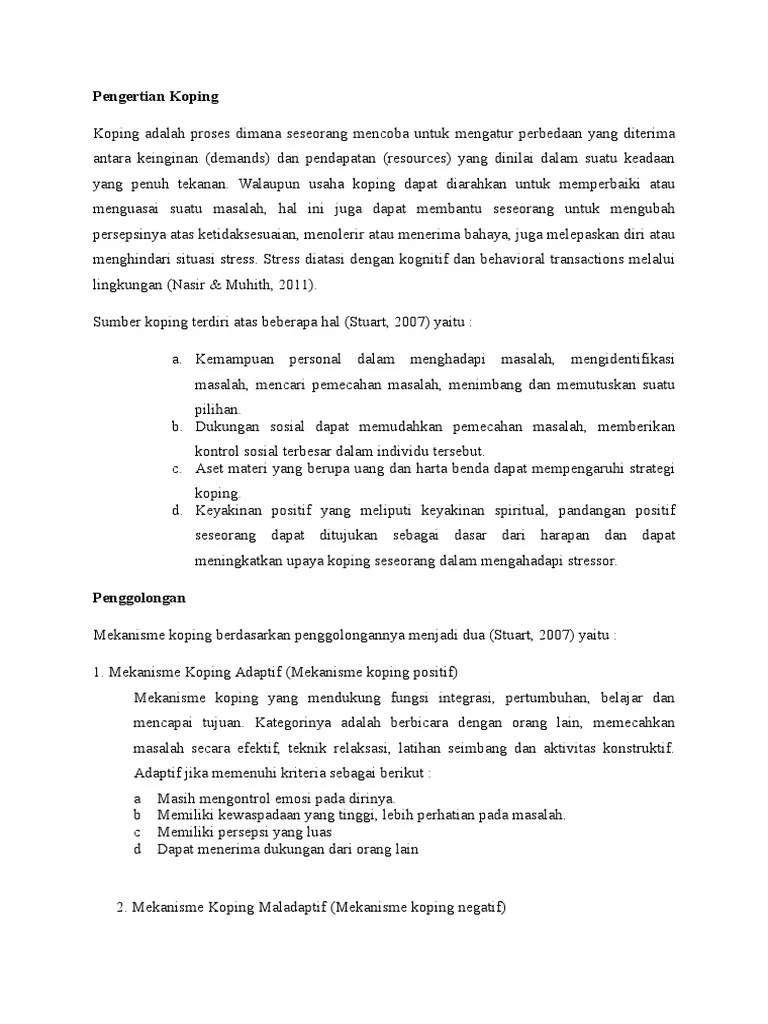 Mekanisme Koping | PDF