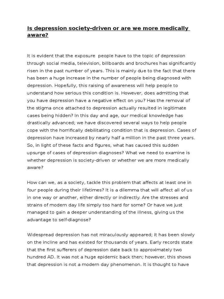 Discursive Essay Major Depressive Disorder Digital & Social Media