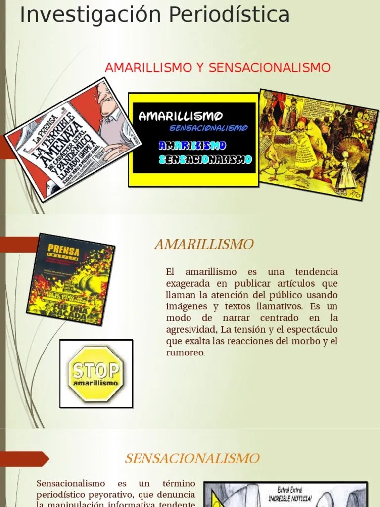Amarillismo y Sensacionalismo Publicación Periodismo