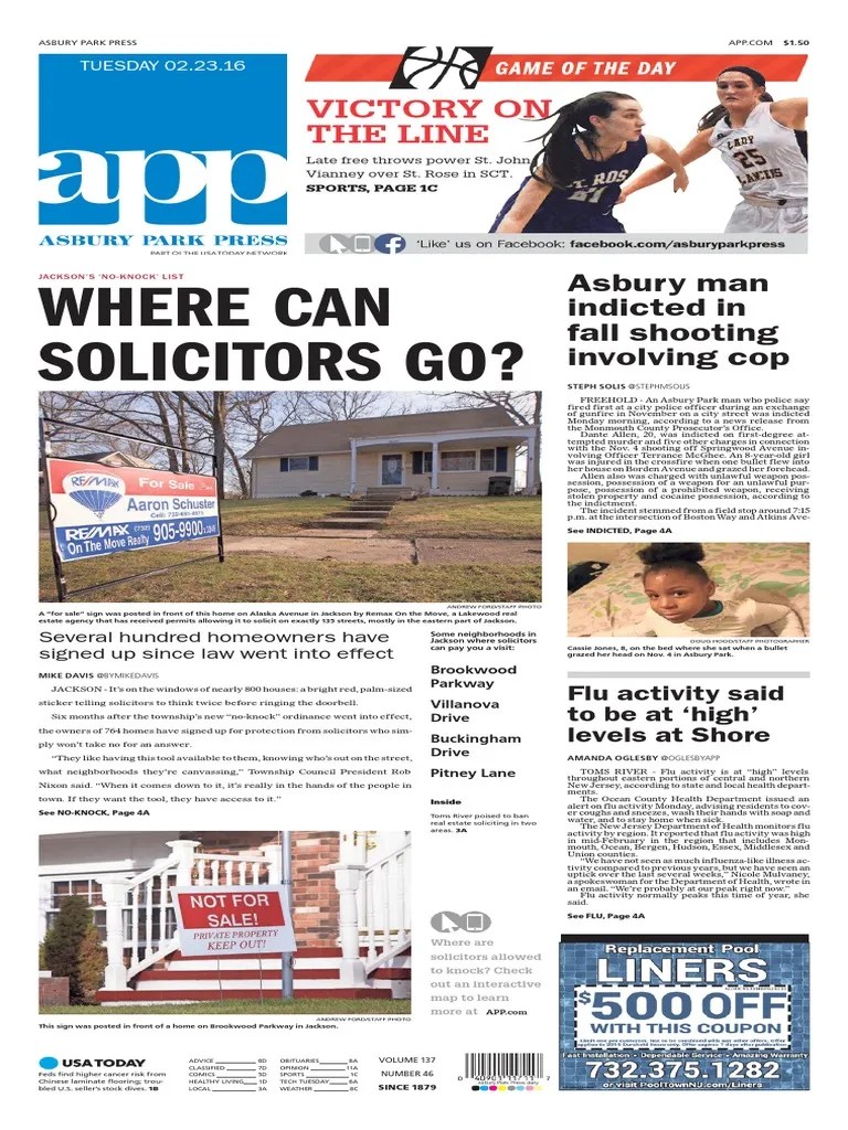 Asbury Park Press Front Page Tuesday, Feb. 23 2016 PDF Violence(03)