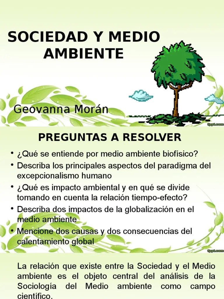 Sociedad y Medio Ambiente Globalización Degradación ambiental