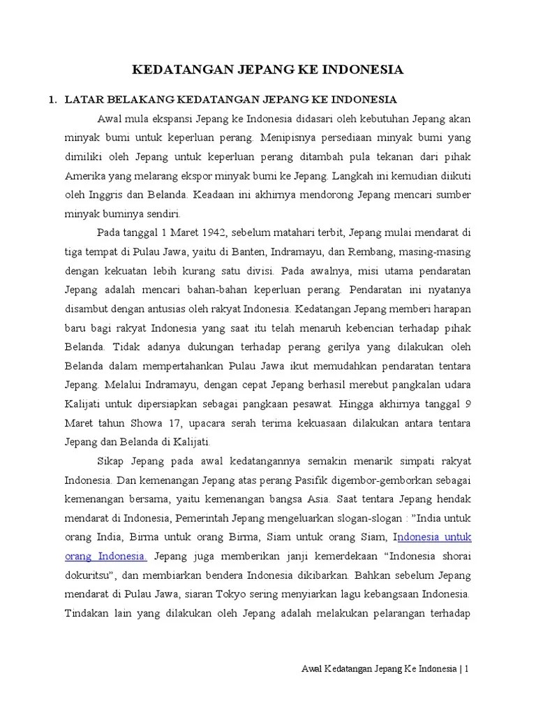 Latar Belakang Kedatangan Bangsa Jepang Ke Indonesia – Nasi