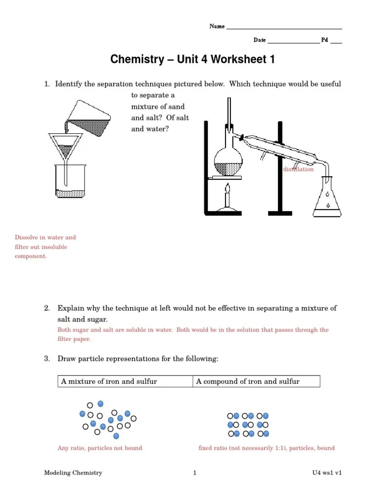 Separating Mixtures Worksheet Answers Worksheet List