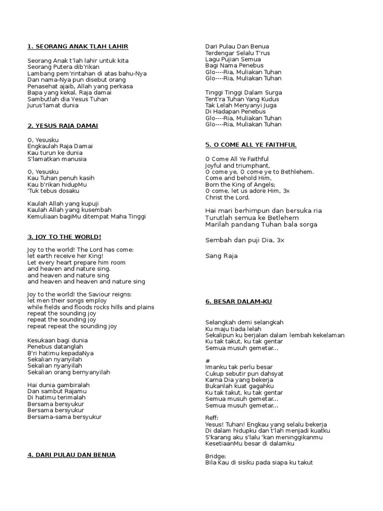 Lirik Lagu Rohani Dari Pulau Dan Benua – Sekali