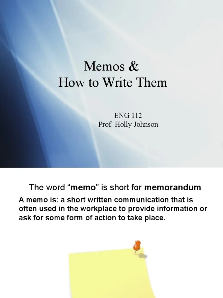 memo ppt Memorandum Communication