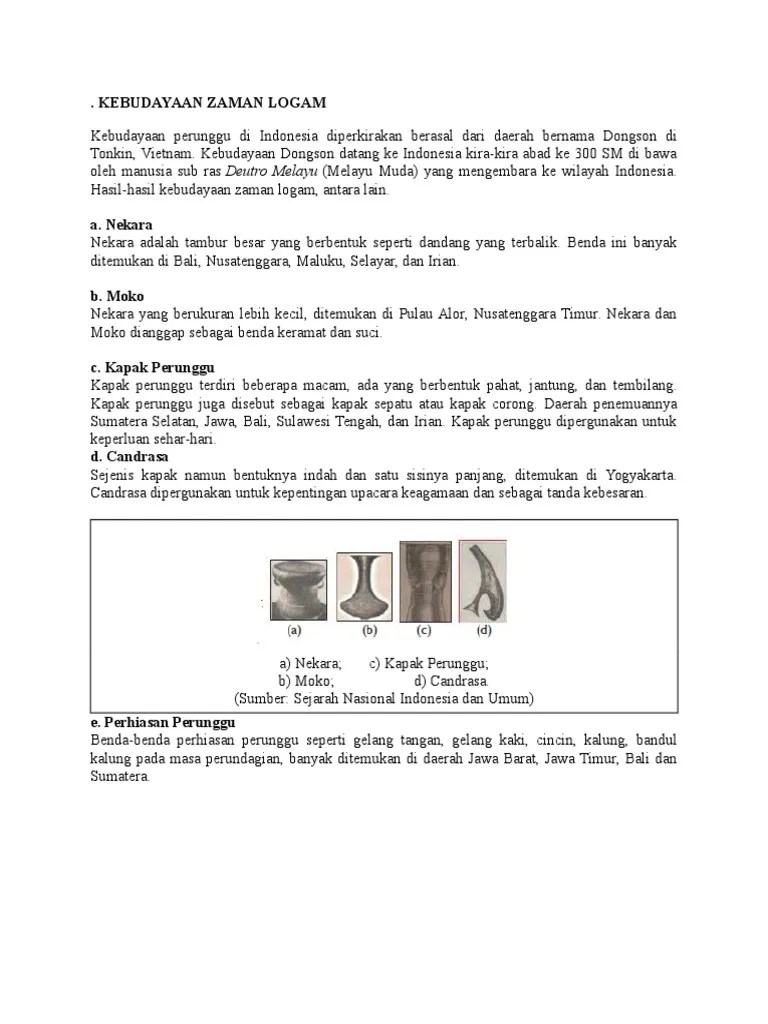 Kebudayaan Zaman Logam Muh. Samsul Bakhri X.5 | PDF