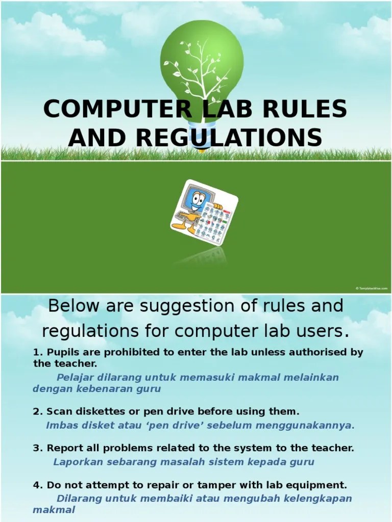 Computer Lab Rules and Regulations