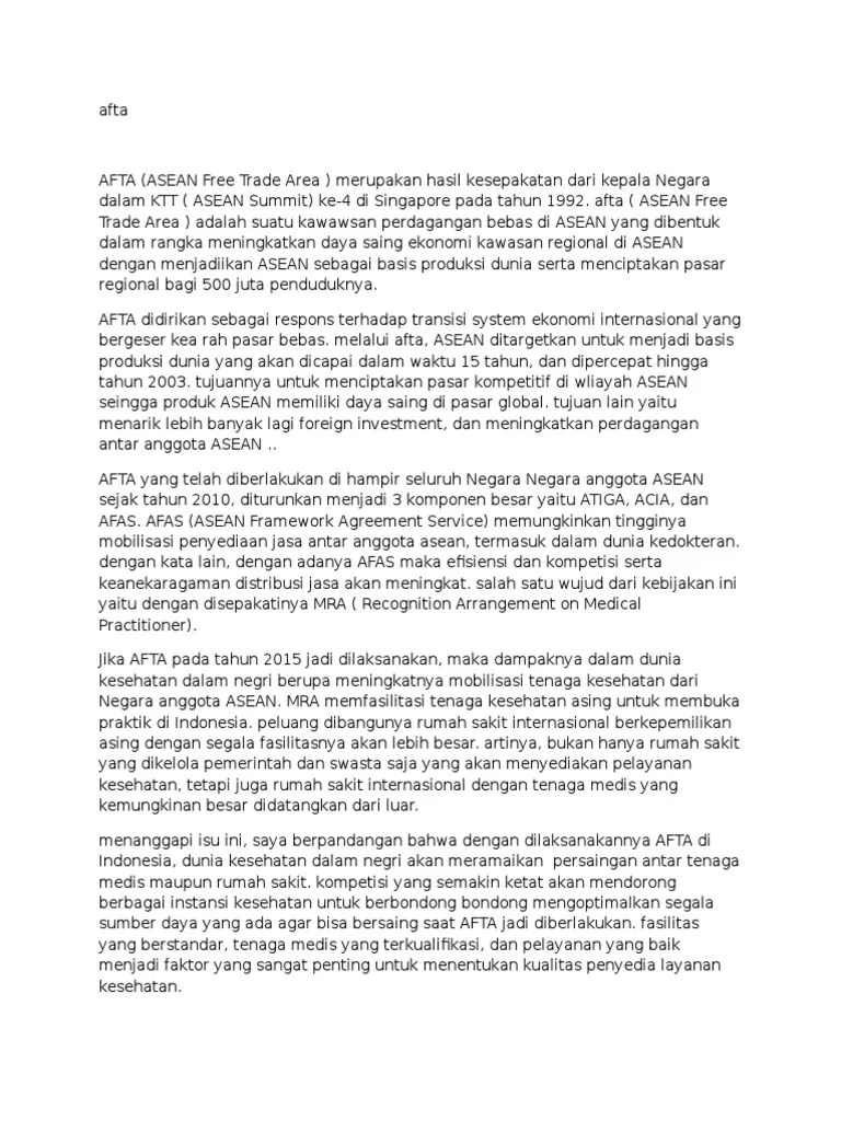 Tujuan Afta Asean Free Trade Area Adalah – UnBrick.ID