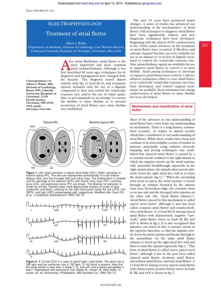 Treatment of Atrial Flutter Artificial Cardiac Pacemaker Atrium (Heart)