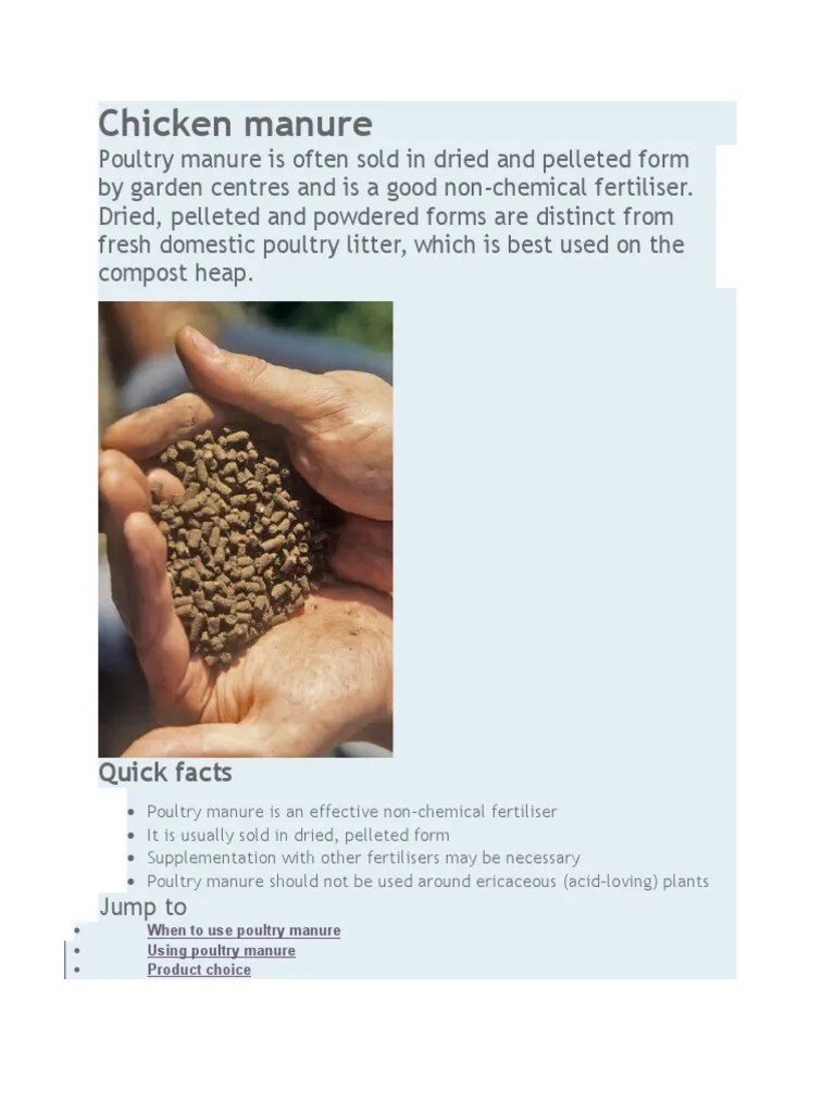 Benefits of Chicken Manure Manure Fertilizer