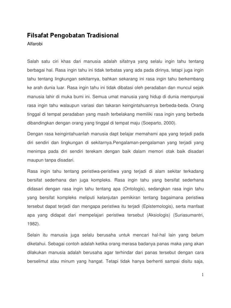 Filsafat Pengobatan Tradisional | PDF