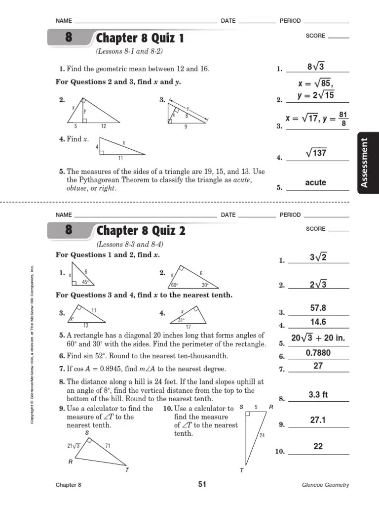 Glencoe Geometry Chapter 9 Test BipeshCameron