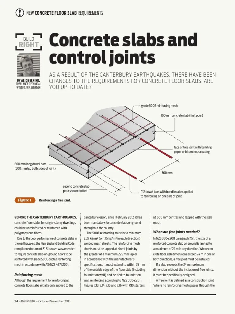 Build 138 24 Build Right Concrete Slabs and Control Joints Concrete