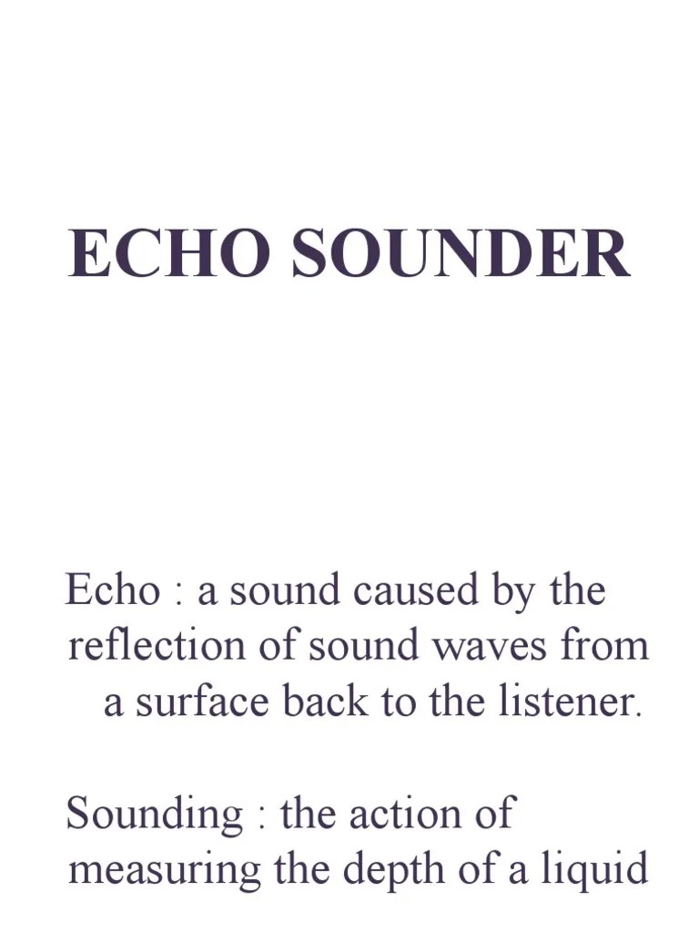 Echo Sounder PDF Sound Motion (Physics)