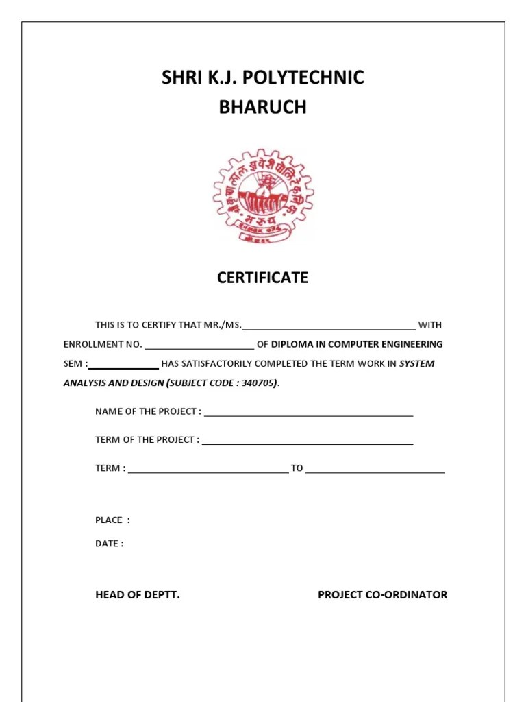 LAB MANUAL Certificate FOR SAD