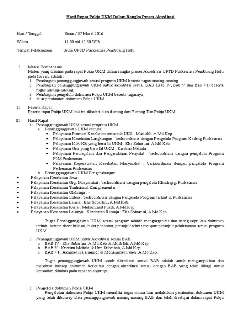 Contoh Dokumen Akreditasi Puskesmas Bab 5 Dokumen Pilihan