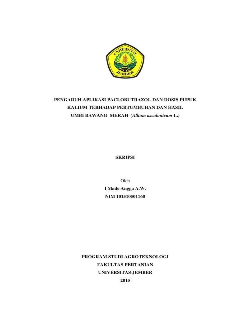 Skripsi Pertanian Agroteknologi Pdf Pejuang Skripsi