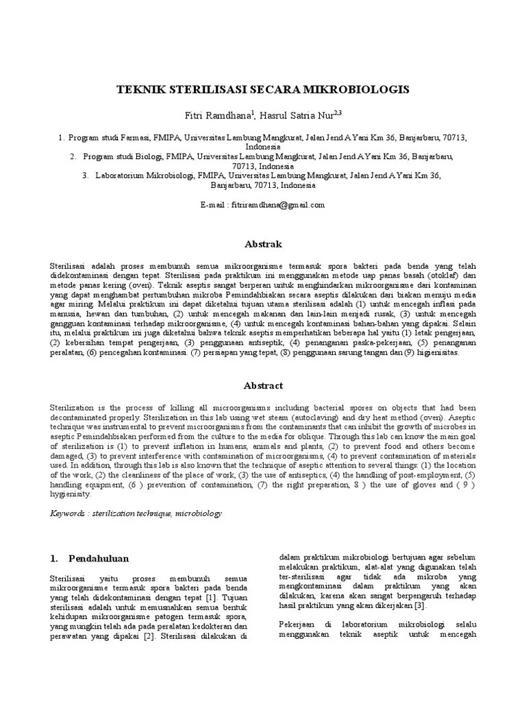 JURNAL STERILISASI ALAT MIKROBIOLOGI EPUB DOWNLOAD