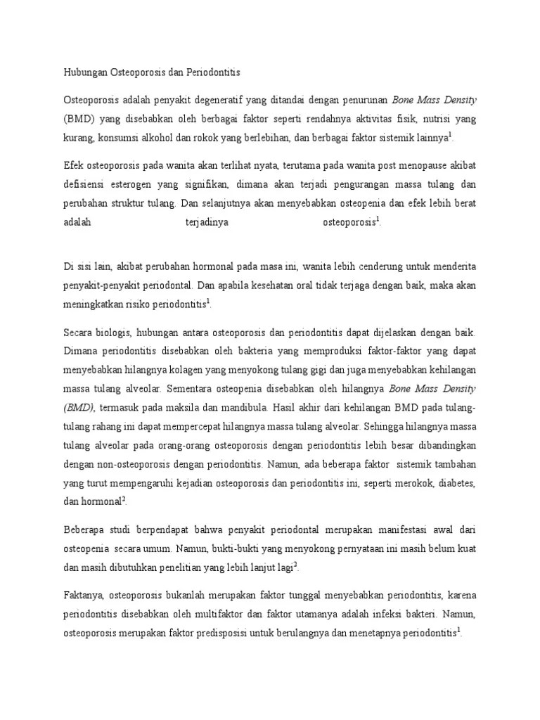 Hubungan Osteoporosis Dan Periodontitis