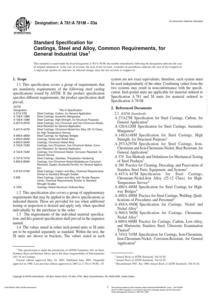 astm A781.pdf Heat Treating Steel