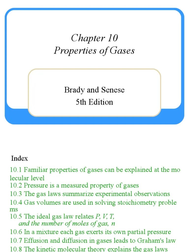 Chapter 10 Properties of Gases.ppt Gases Stoichiometry