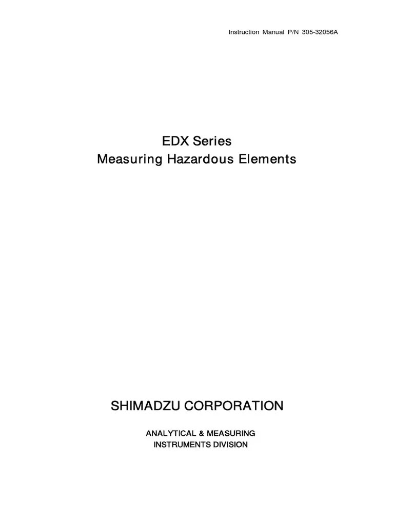 Manual EDX 700 Shimadzu Detection Limit Energy