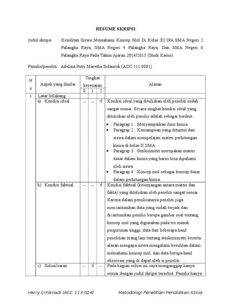 Resume Skripsi | Pdf