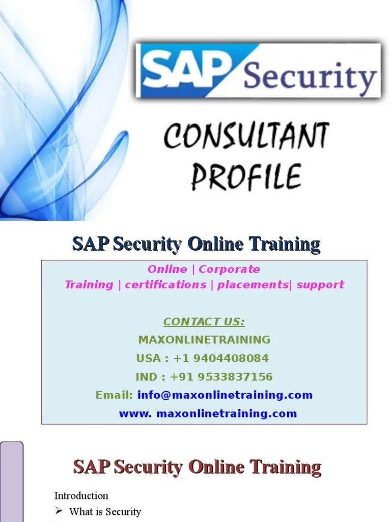 Introduction to SAP Security Online Training