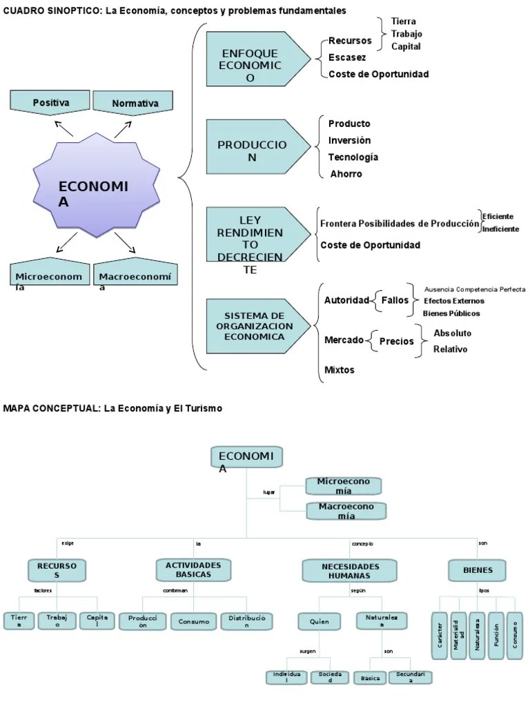 Cuadro Sinoptico y Mapa Conceptual de La Economia Costo de