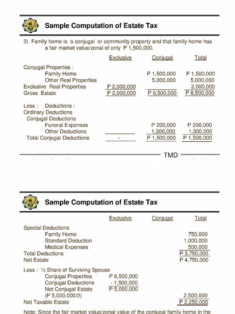 Sample Computation of Estate Tax Part 2 PDF