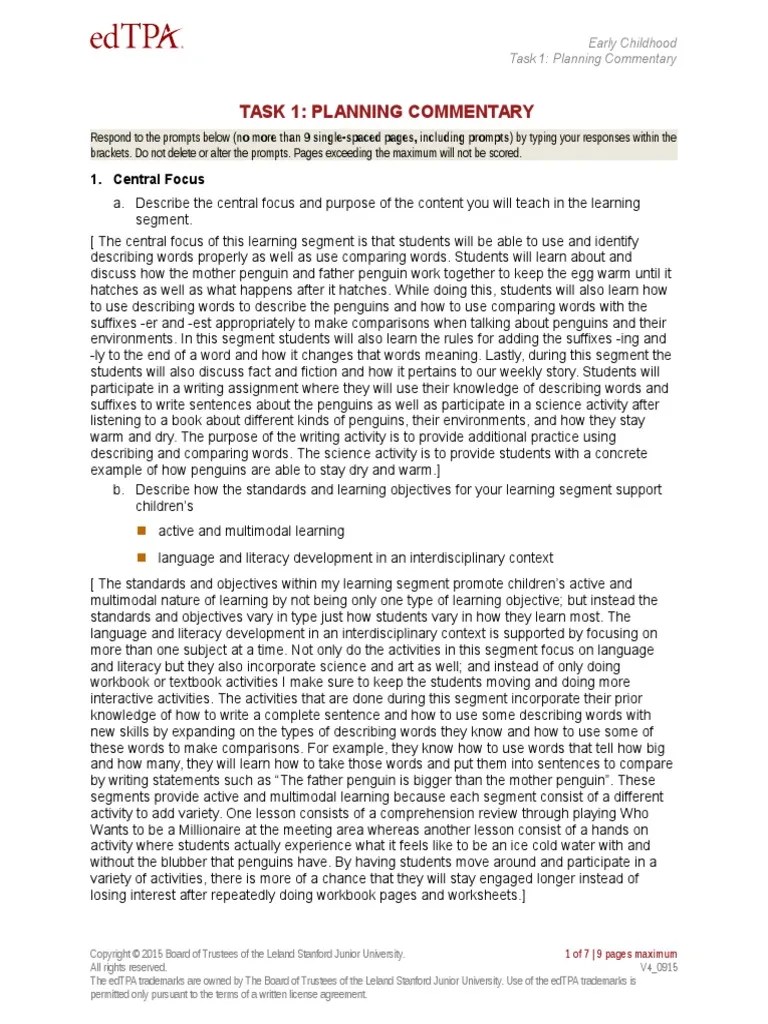 edtpa early childhood Individualized Education