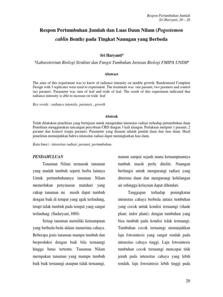 Jurnal Fotosintesis PDF