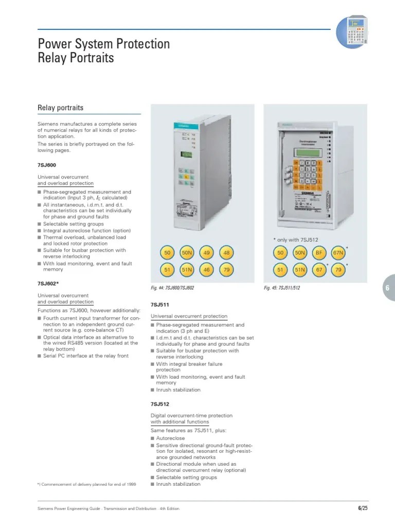 Siemens Protection Relays PDF Electric Power System Relay