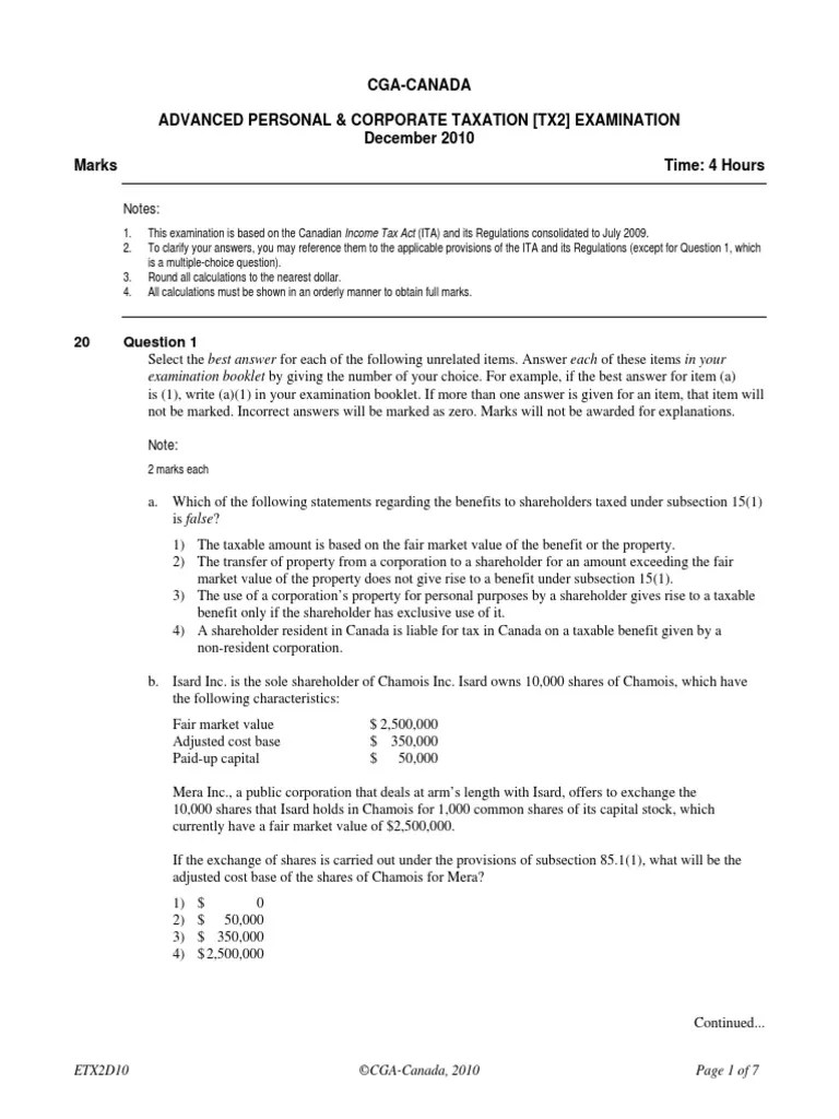 CGA CANADA TX2 SESSION 1 ONLINE STUDY.