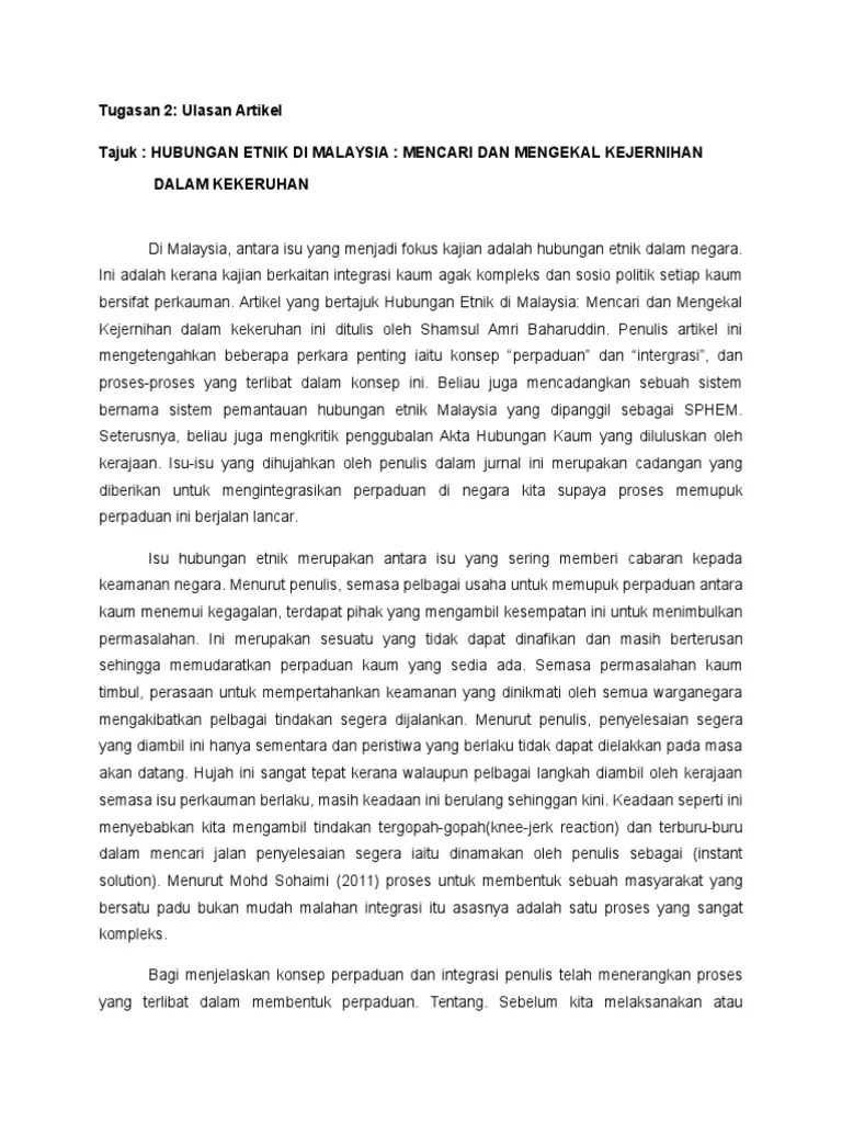 Seramai 521 pelajar yang telah mengikuti kursus hubungan etnik (khe) menjadi responden kajian ini. Jurnal Hubungan Etnik Di Malaysia Pdf