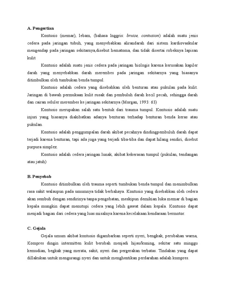 Contusio Muskulo | Pdf