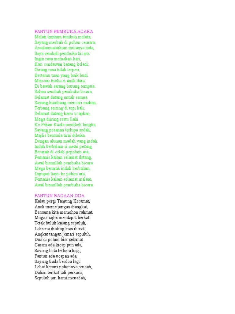 PANTUN PEMBUKA ACARA