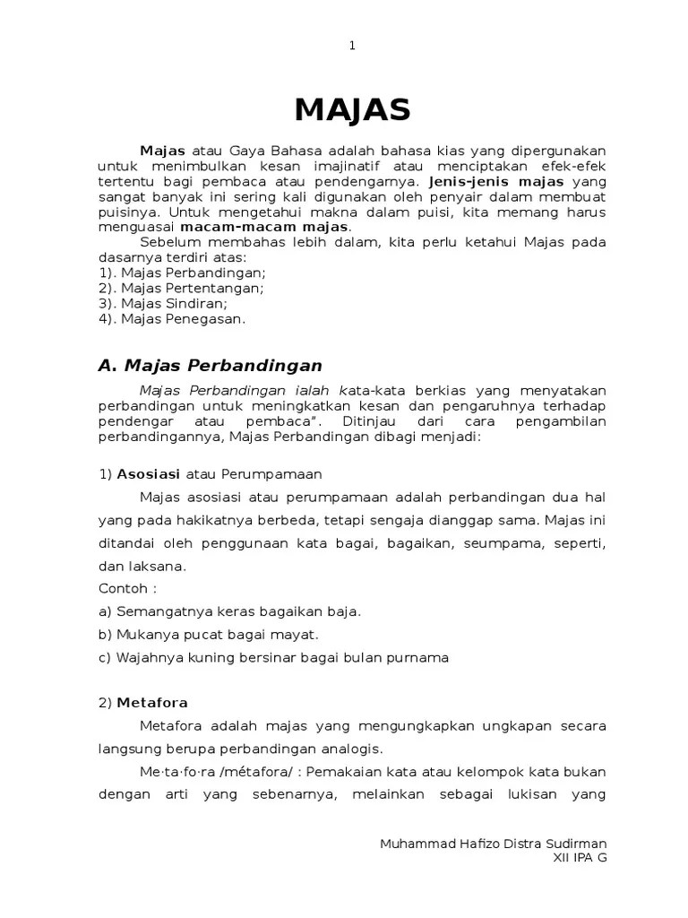 Majas Yang Biasa Digunakan Dalam Puisi - KT Puisi