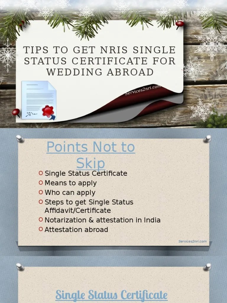 Tips to Get NRIs Single Status Certificate for Wedding Abroad
