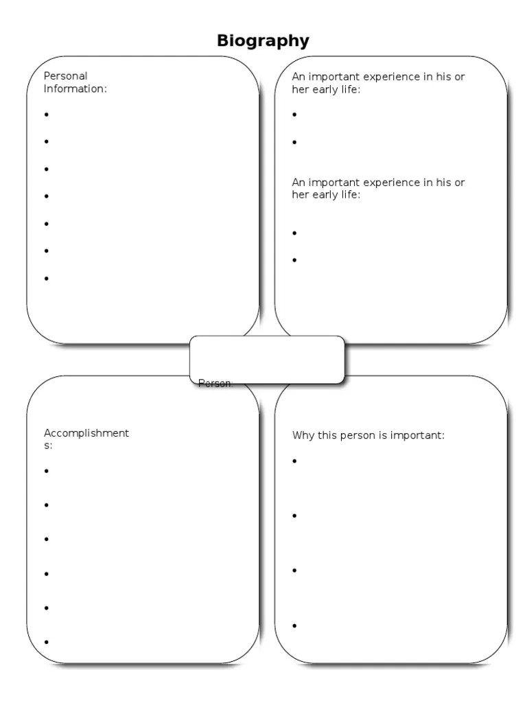 Biography Graphic Organizer 1 PDF