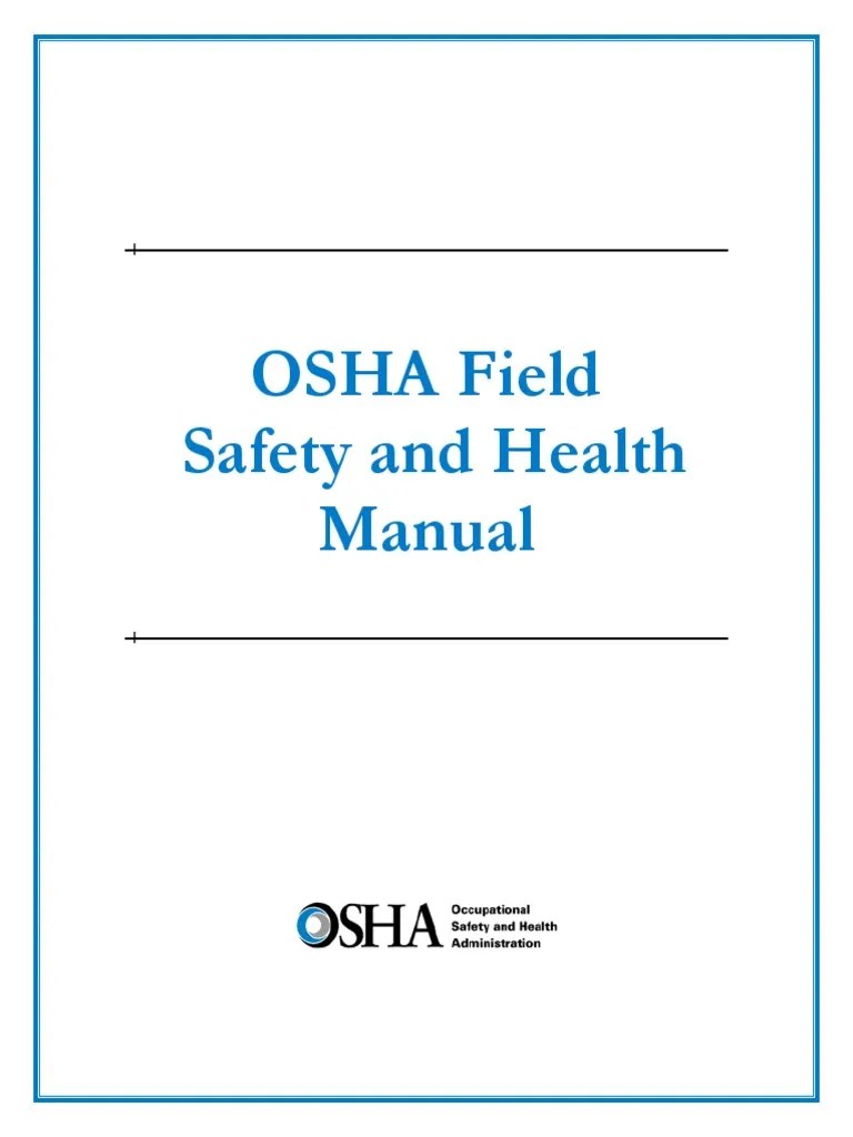 OSHA Safety Manual Occupational Safety And Health Administration