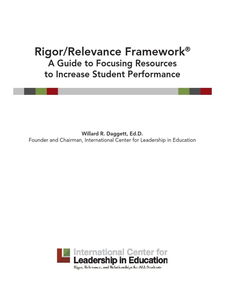 rigor relevance framework 2014 Educational Assessment Lesson Plan Free 30day Trial Scribd