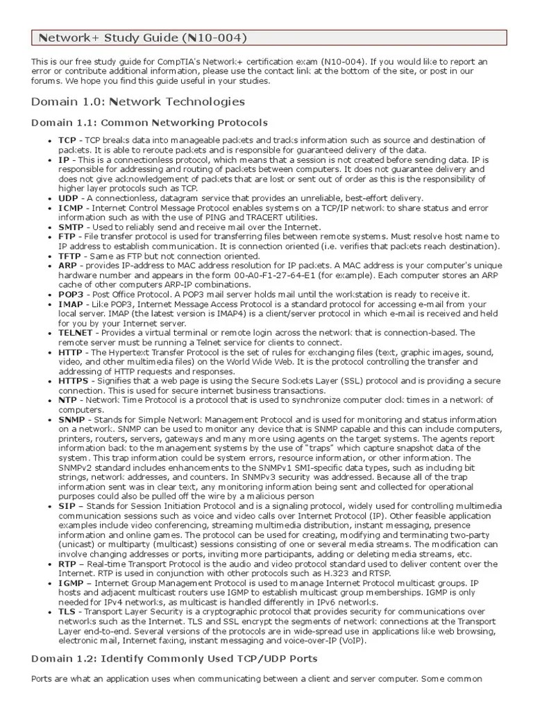 CompTIA Network+ Study Guide Routing Computer Network