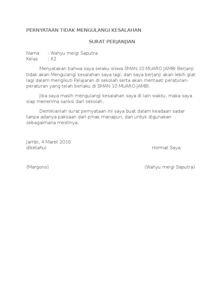Maybe you would like to learn more about one of these? Surat Pernyataan Kerja Tidak Mengulangi Kesalahan