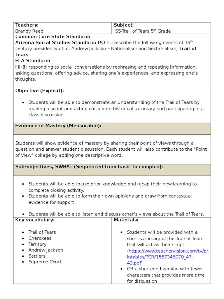 Trail Of Tears Worksheet - Imsyaf.com