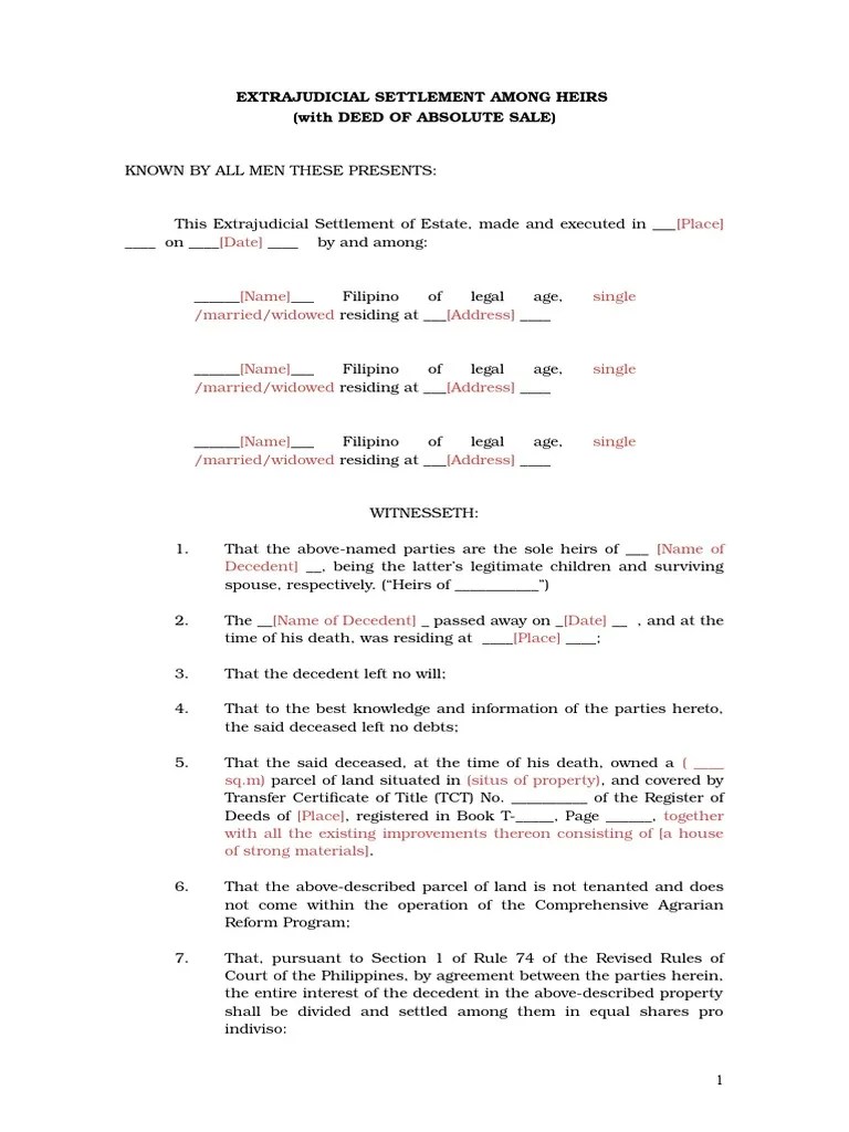 What Is A Settlement Deed