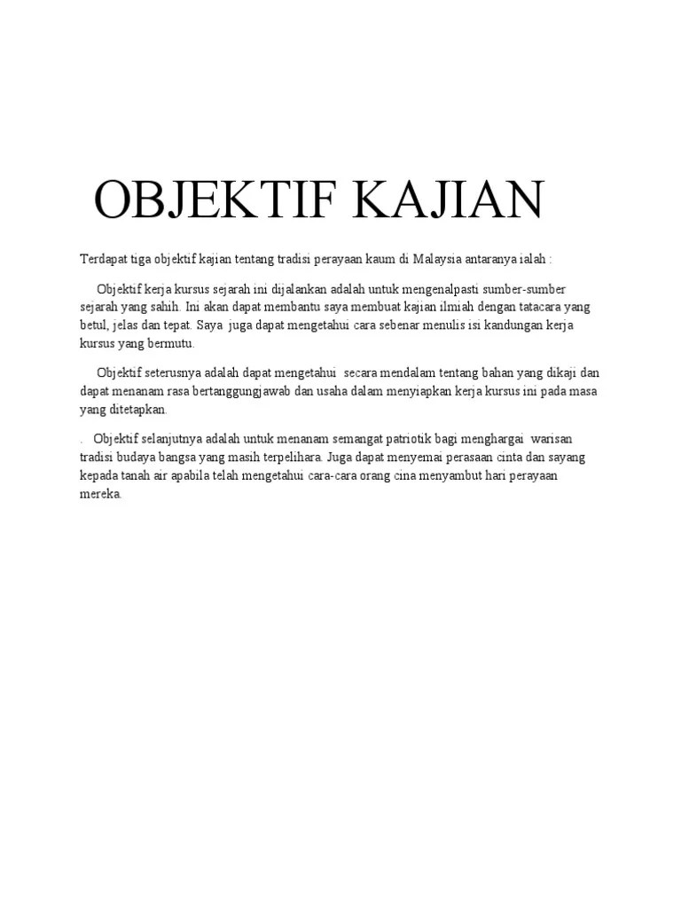 OBJEKTIF KAJIAN