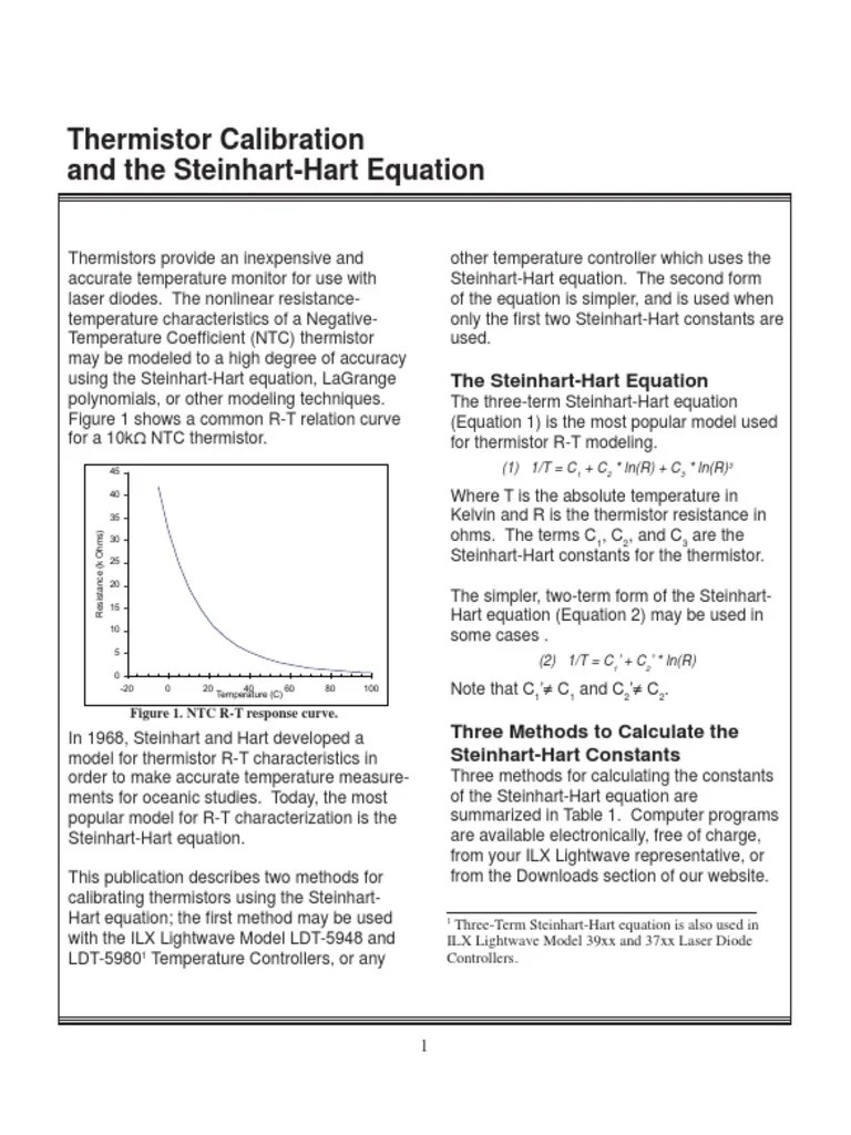 Thermistor Calibration Calibration Electrical Resistance And