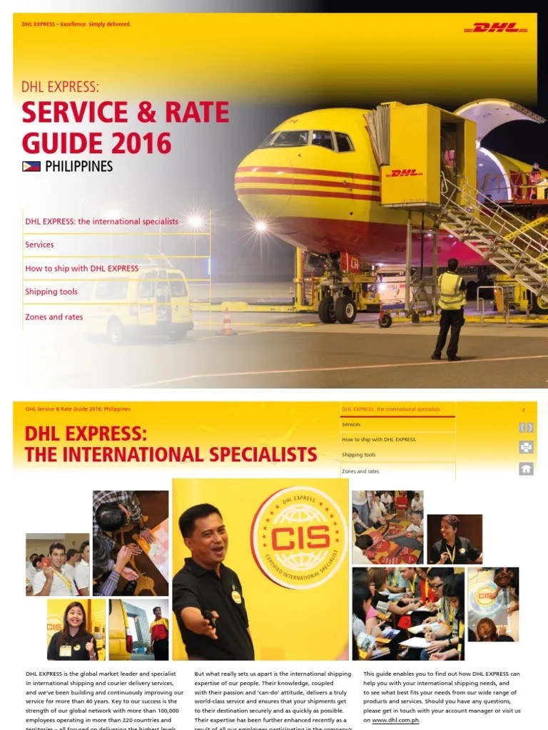 DHL Express Rate Transit Guide PH en PDF Pro Forma Invoice