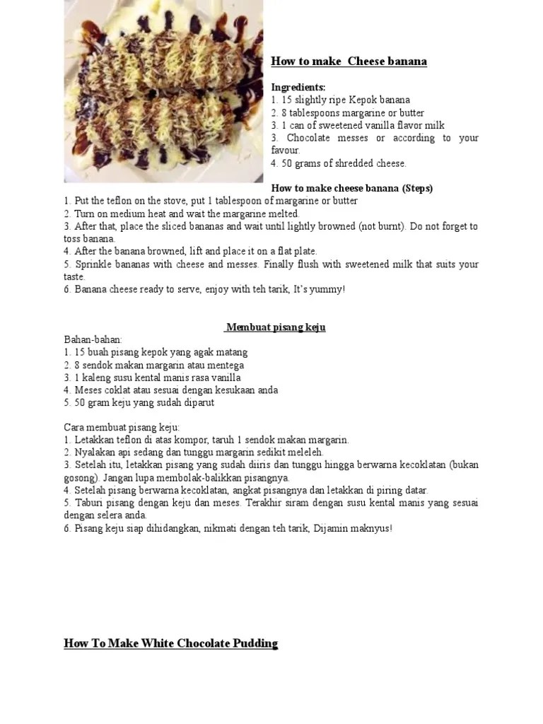 Teks Prosedur Puding Dalam Bahasa Inggris Berbagi Teks Penting